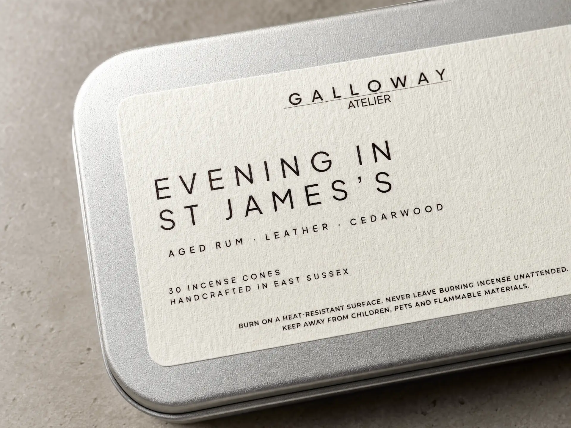 Evening in St James's incense cones tin